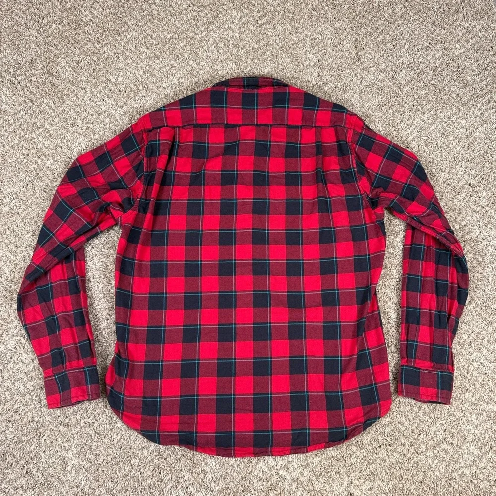 Bonobos Shirt Mens XL Red Black Plaid Flannel Button Up Long Sleeve Slim Fit - Picture 10 of 13